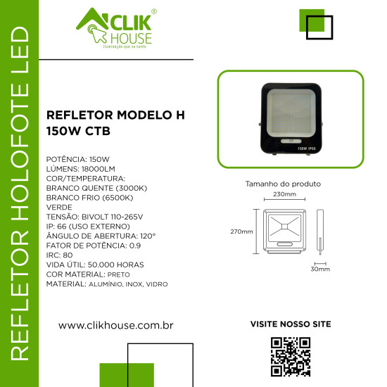 REFLETOR PROFISSIONAL 150W BRANCO FRIO 5 ANOS GARANTIA REFLETOR PROFISSIONAL 150W BRANCO FRIO 5 ANOS GARANTIA