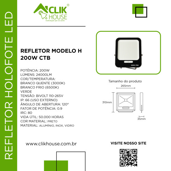 REFLETOR PROFISSIONAL 200W BRANCO FRIO 5 ANOS GARANTIA REFLETOR PROFISSIONAL 200W BRANCO FRIO 5 ANOS GARANTIA