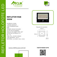 REFLETOR RGB 100W COM MEMORIA REFLETOR RGB 100W COM MEMORIA