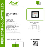 REFLETOR RGB 10W COM MEMORIA REFLETOR RGB 10W COM MEMORIA