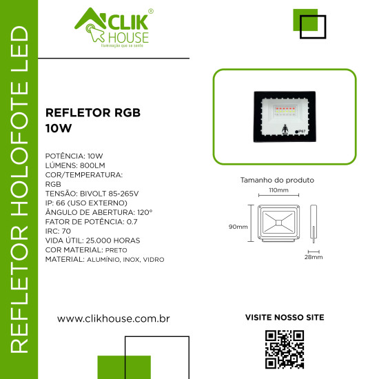 REFLETOR RGB 10W COM MEMORIA REFLETOR RGB 10W COM MEMORIA