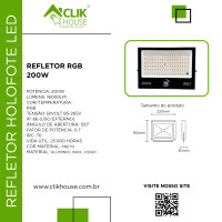REFLETOR RGB 200W COM MEMORIA REFLETOR RGB 200W COM MEMORIA