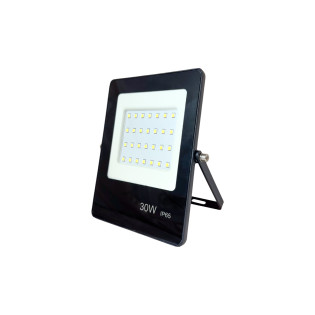 REFLETOR SLIM 30W GAYA PRETO 6500K BRANCO FRIO 