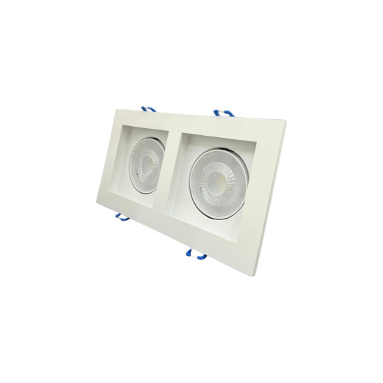 SPOT RECUADO DUPLO QUADRADO 10W BRANCO - BRANCO FRIO 6500K SPOT RECUADO DUPLO QUADRADO 10W BRANCO - BRANCO FRIO 6500K