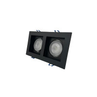 SPOT RECUADO DUPLO QUADRADO 10W PRETO - BRANCO FRIO 6500K SPOT RECUADO DUPLO QUADRADO 10W PRETO - BRANCO FRIO 6500K