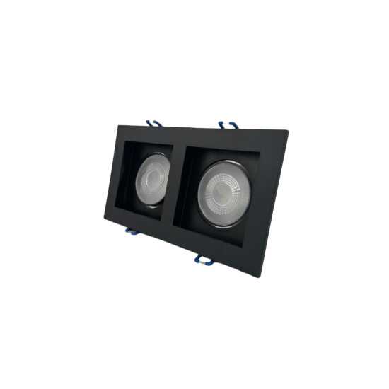 SPOT RECUADO DUPLO QUADRADO 10W PRETO - BRANCO FRIO 6500K SPOT RECUADO DUPLO QUADRADO 10W PRETO - BRANCO FRIO 6500K