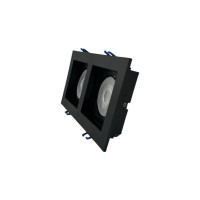 SPOT RECUADO DUPLO QUADRADO 10W PRETO - BRANCO FRIO 6500K SPOT RECUADO DUPLO QUADRADO 10W PRETO - BRANCO FRIO 6500K