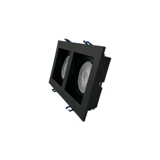 SPOT RECUADO DUPLO QUADRADO 10W PRETO - BRANCO FRIO 6500K SPOT RECUADO DUPLO QUADRADO 10W PRETO - BRANCO FRIO 6500K