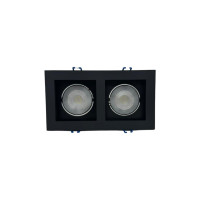 SPOT RECUADO DUPLO QUADRADO 10W PRETO - BRANCO FRIO 6500K SPOT RECUADO DUPLO QUADRADO 10W PRETO - BRANCO FRIO 6500K