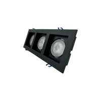 SPOT RECUADO TRIPLO QUADRADO 15W PRETO - BRANCO FRIO 6500K SPOT RECUADO TRIPLO QUADRADO 15W PRETO - BRANCO FRIO 6500K