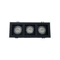 SPOT RECUADO TRIPLO QUADRADO 15W PRETO - BRANCO FRIO 6500K SPOT RECUADO TRIPLO QUADRADO 15W PRETO - BRANCO FRIO 6500K
