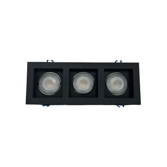 SPOT RECUADO TRIPLO QUADRADO 15W PRETO - BRANCO FRIO 6500K SPOT RECUADO TRIPLO QUADRADO 15W PRETO - BRANCO FRIO 6500K