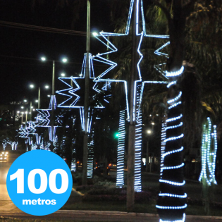 100m Mangueira redonda Luminosa LED Decoração, Sanca e Natal - ganhe 5 plugs/conectores