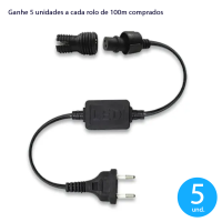 100m Mangueira redonda Luminosa LED Decoração, Sanca e Natal - ganhe 5 plugs/conectores 100m Mangueira redonda Luminosa LED Decoração, Sanca e Natal - ganhe 5 plugs/conectores