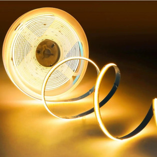 FITA DE LED COB 12V 320L 8MM BRANCO QUENTE