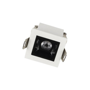 SPOT PICCO DE EMBUTIR 1PONTO 2W BRANCO COM FUNDO PRETO