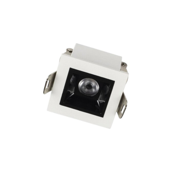 SPOT PICCO DE EMBUTIR 1PONTO 2W BRANCO COM FUNDO PRETO