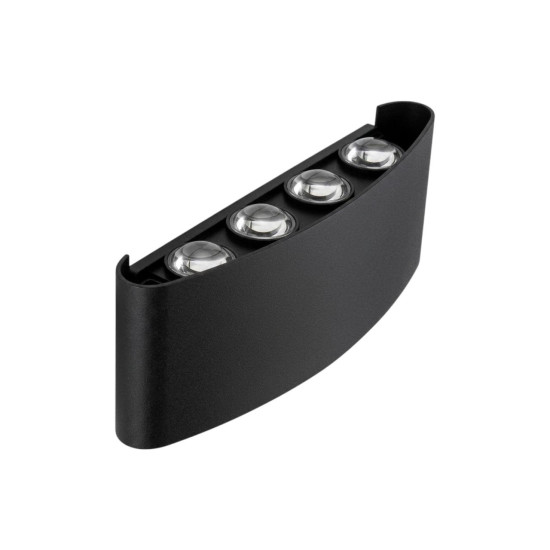 ARANDELA HITEC MEIA LUA PRETO 8W BRANCO QUENTE PAREDE 