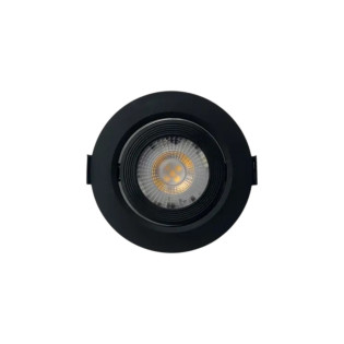 SPOT LED EMBUTIR REDONDO PRETO 7W BRANCO QUENTE