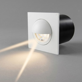BALIZADOR DE ESCADA EMBUTIDO 3W QUARADO BRANCO FACHO DE LUZ FECHADO 