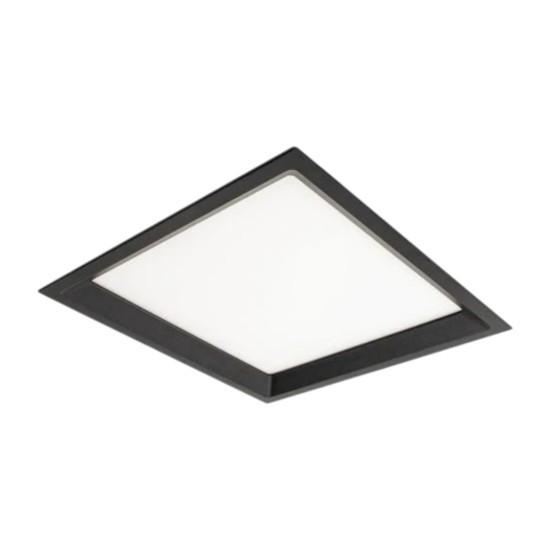 LUMINARIA PLAFON LED PRETO LOW FRAME EMBUTIR 18W QUADRADO BRANCO NEUTRO