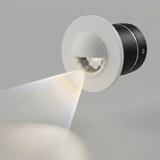 BALIZADOR DE ESCADA EMBUTIDO 3W REDONDO BRANCO FACHO DE LUZ ABERTO