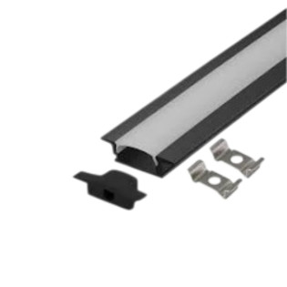 PERFIL DE EMBUTIR 24X07 MM 2M PRETO