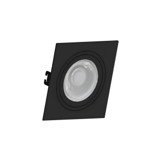 SPOT EMBUTIR PARA MR16 QUADRADO PLANO PRETO