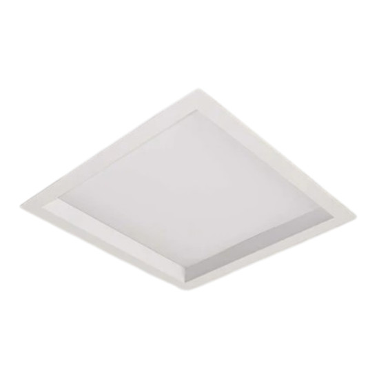 LUMINARIA PLAFON LED LOW FRAME EMBUTIR 18W QUADRADO BRANCO QUENTE