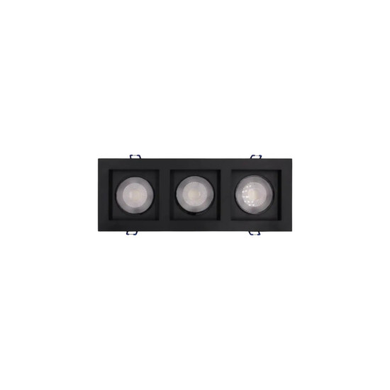 SPOT EMBUTIR RECUADO LED 5W TRIPLO PRETO BRANCO FRIO
