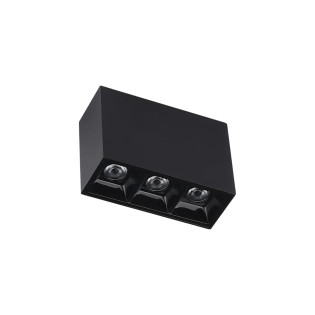 SPOT FOCCO SOBREPOR PONTUAL 3 PONTOS 6W PRETO