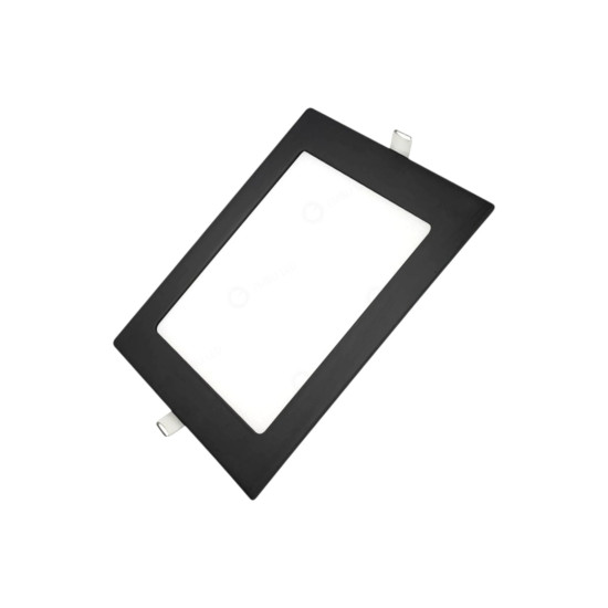 PLAFON LED EMBUTIR PRETO 18W QUADRADO BRANCO QUENTE