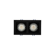 SPOT EMBUTIR RECUADO LED 5W DUPLO PRETO BRANCO QUENTE