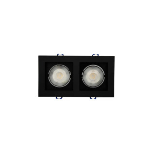 SPOT EMBUTIR RECUADO LED 5W DUPLO PRETO BRANCO QUENTE