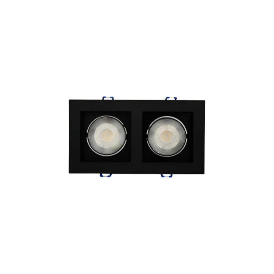SPOT EMBUTIR RECUADO LED 5W DUPLO PRETO BRANCO QUENTE