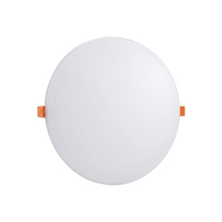 PLAFON LED BORDA INFINITA EMBUTIR/SOBREPOR REDONDO 18W BN