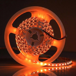 FITA DE LED 120LEDS P/ METRO 12V 5M 8MM LARANJA