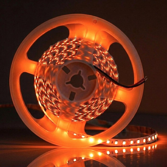 FITA DE LED 120LEDS P/ METRO 12V 5M 8MM LARANJA