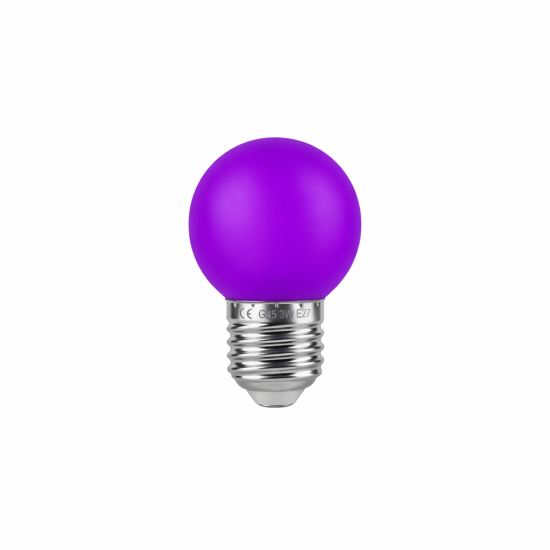 LAMPADA BOLINHA COLORIDA G45 3W ROXO LAMPADA BOLINHA COLORIDA G45 3W ROXO