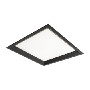 LUMINARIA PLAFON LED PRETO LOW FRAME EMBUTIR 12W QUADRADO BRANCO QUENTE