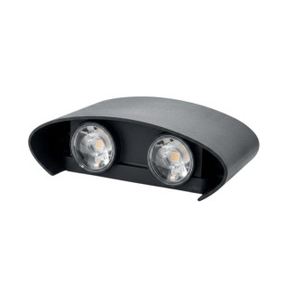 LUMINÁRIA ARANDELA LED 4W MEIA LUA 4 FACHOS PAREDE PRETO 
