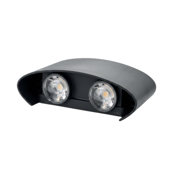 LUMINÁRIA ARANDELA LED 4W MEIA LUA 4 FACHOS PAREDE PRETO 