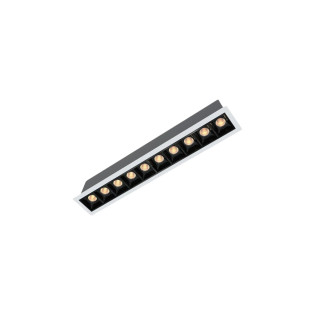 SPOT PICCO DE EMBUTIR 10 PONTOS 20W BRANCO COM FUNDO PRETO