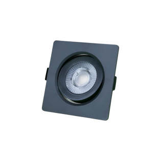 SPOT LED EMBUTIR QUADRADO PRETO 7W BRANCO NEUTRO