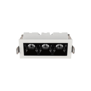 SPOT PICCO DE EMBUTIR 3 PONTOS 6W BRANCO COM FUNDO PRETO