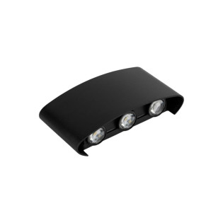 ARANDELA LED MEIA LUA PAREDE 6W BRANCO QUENTE 6 FACHOS PRETO 127/220V