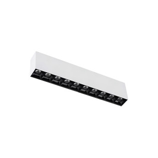 SPOT FOCCO SOBREPOR PONTUAL 10 PONTOS 20W BRANCO COM FUNDO PRETO