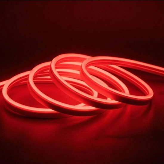 FITA NEON LED 127V 5M 12MM IP65 VERMELHO