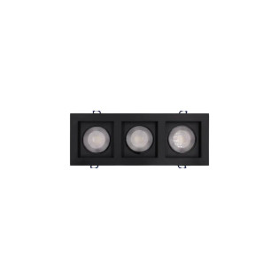 SPOT EMBUTIR RECUADO LED 5W TRIPLO PRETO BRANCO QUENTE