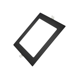 PLAFON PRETO EMBUTIR QUADRADO 12W BRANCO FRIO 6500K